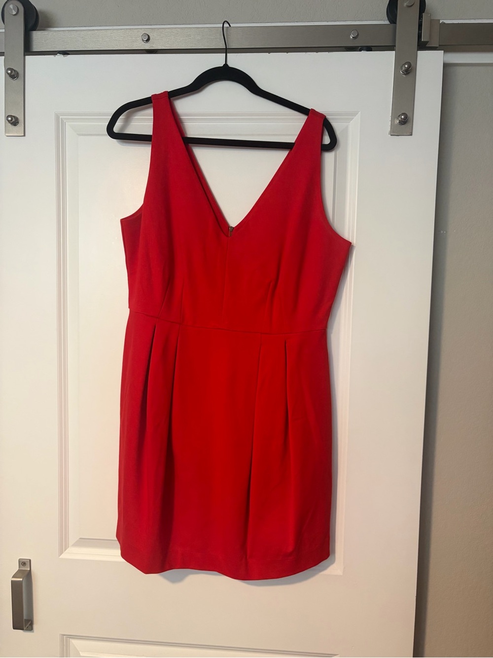 Banana Republic Red Sleeveless V-Neck Sheath Dress